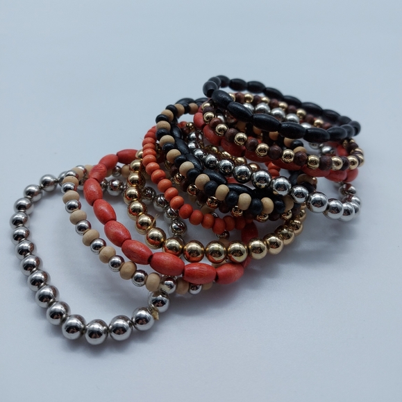 ⭐2 for $10⭐ Boho wooden bead bracelet set - Picture 1 of 3